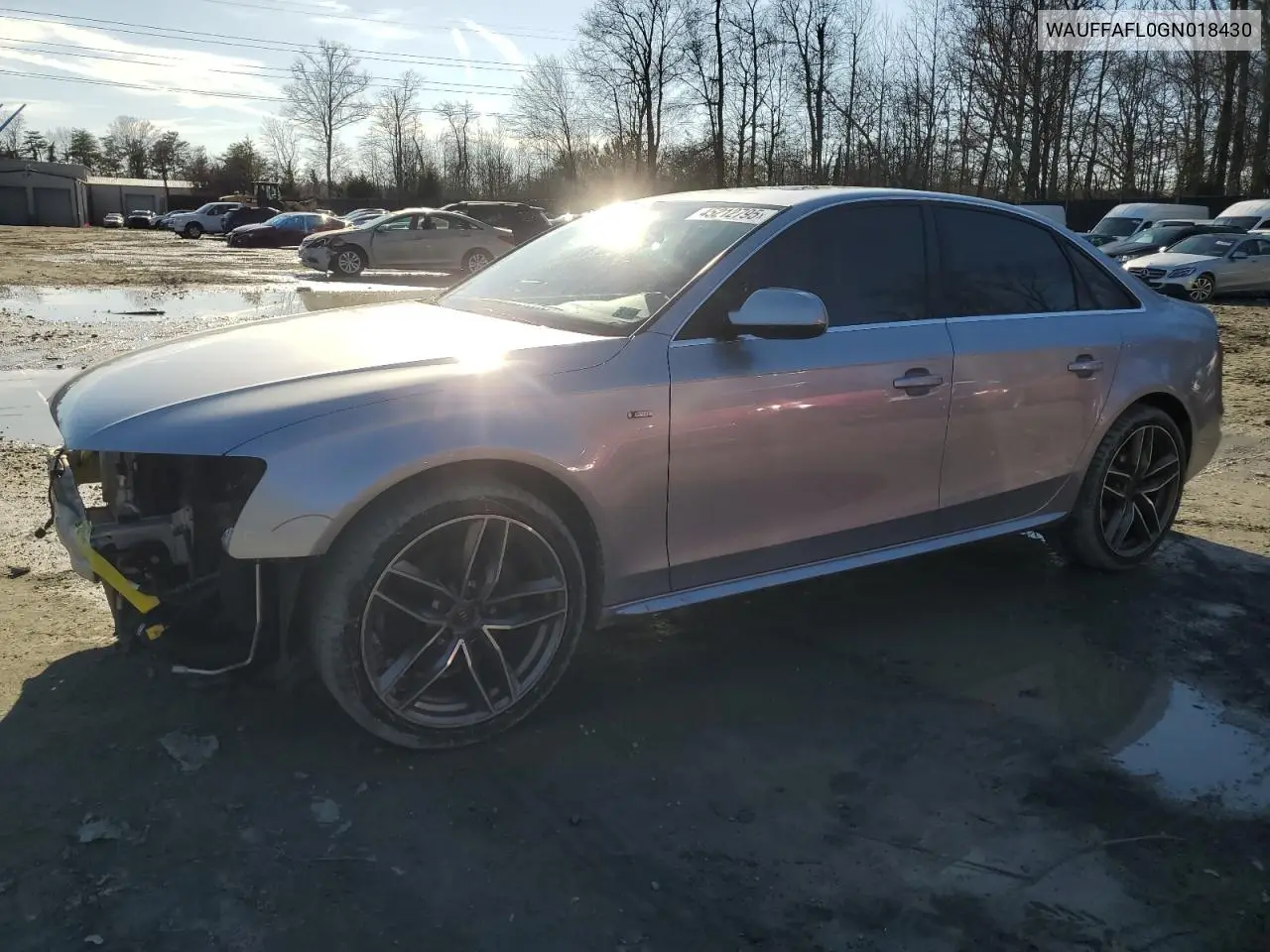 2016 Audi A4 Premium Plus S-Line VIN: WAUFFAFL0GN018430 Lot: 45212795