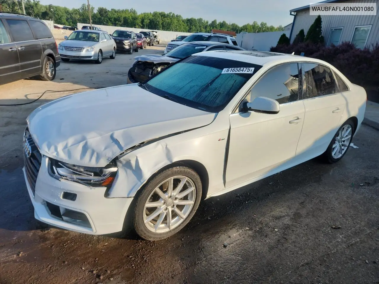 2016 Audi A4 Premium S-Line VIN: WAUBFAFL4GN001080 Lot: 61658475