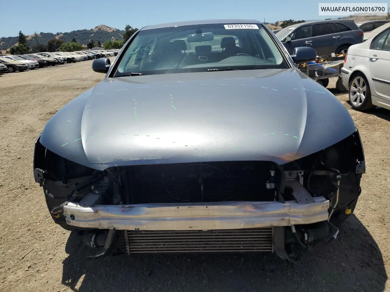 2016 Audi A4 Premium S-Line VIN: WAUAFAFL6GN016790 Lot: 62352155