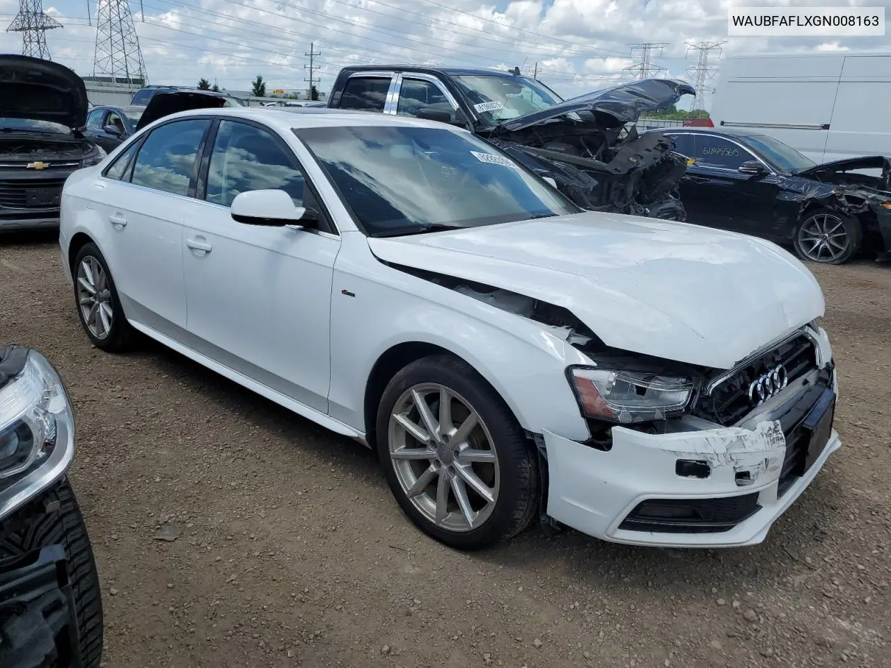 2016 Audi A4 Premium S-Line VIN: WAUBFAFLXGN008163 Lot: 62920395