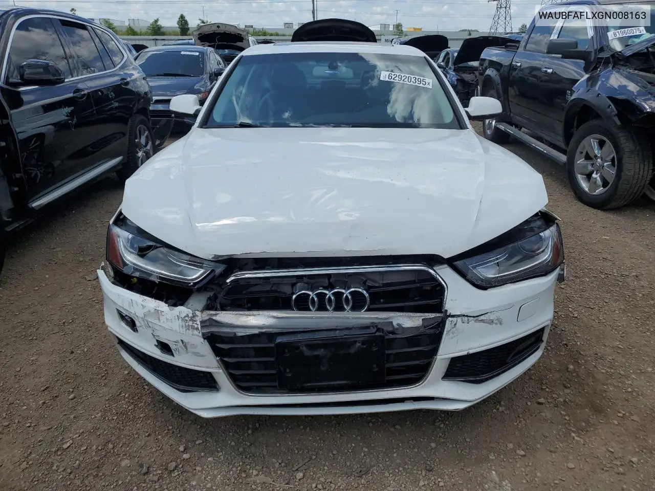 2016 Audi A4 Premium S-Line VIN: WAUBFAFLXGN008163 Lot: 62920395