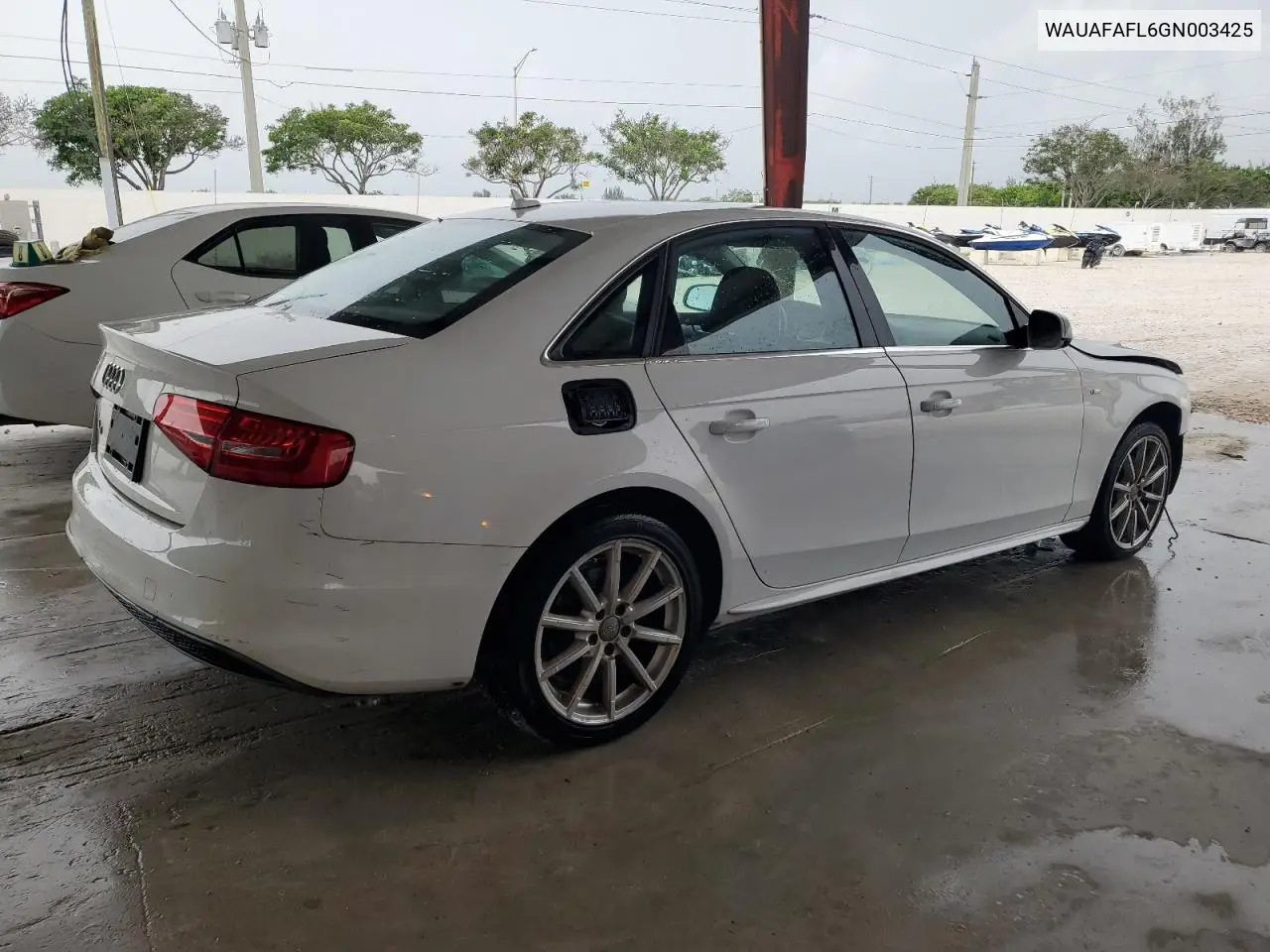 2016 Audi A4 Premium S-Line VIN: WAUAFAFL6GN003425 Lot: 62928325