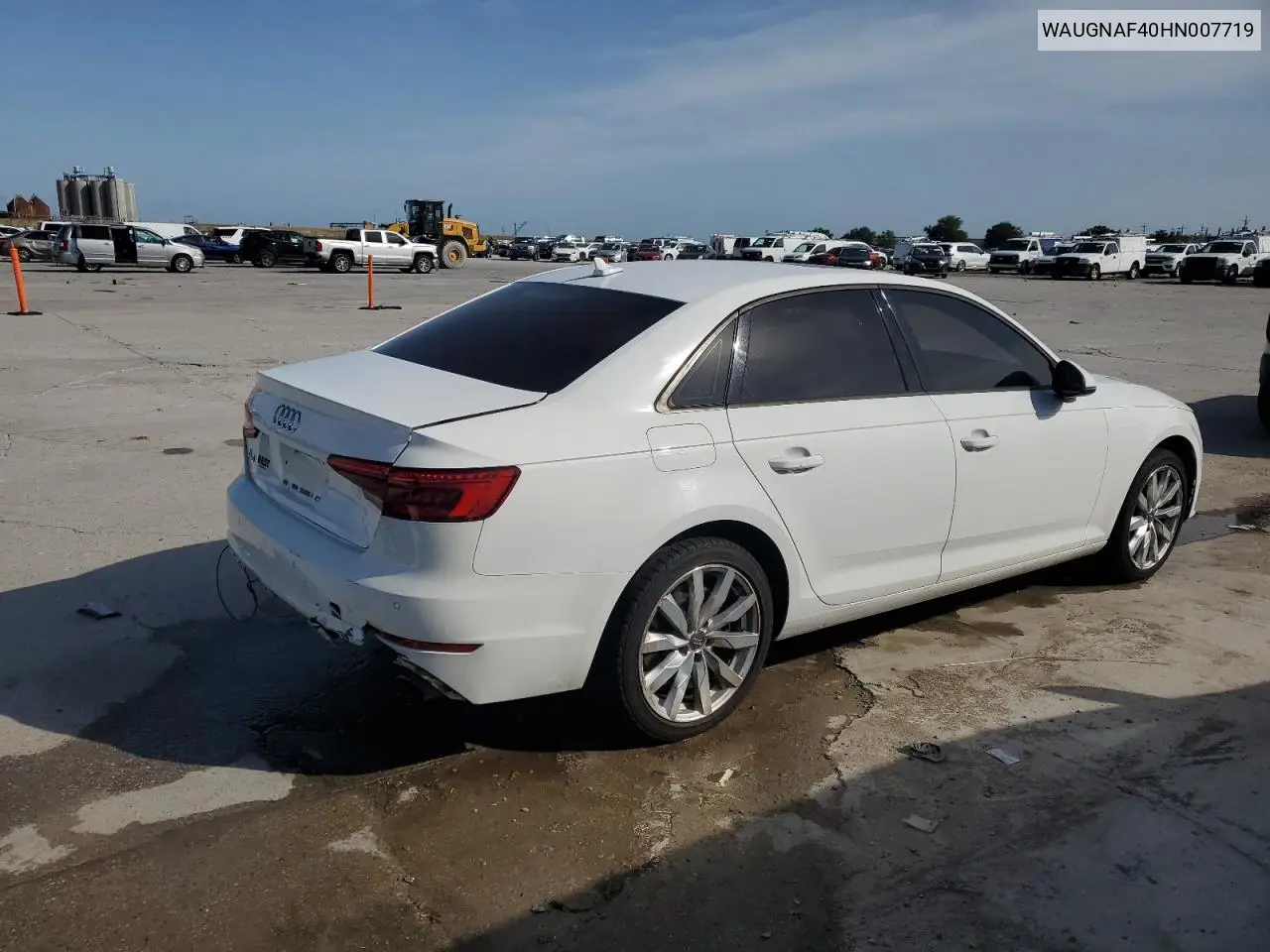 2017 Audi A4 Premium VIN: WAUGNAF40HN007719 Lot: 55495205
