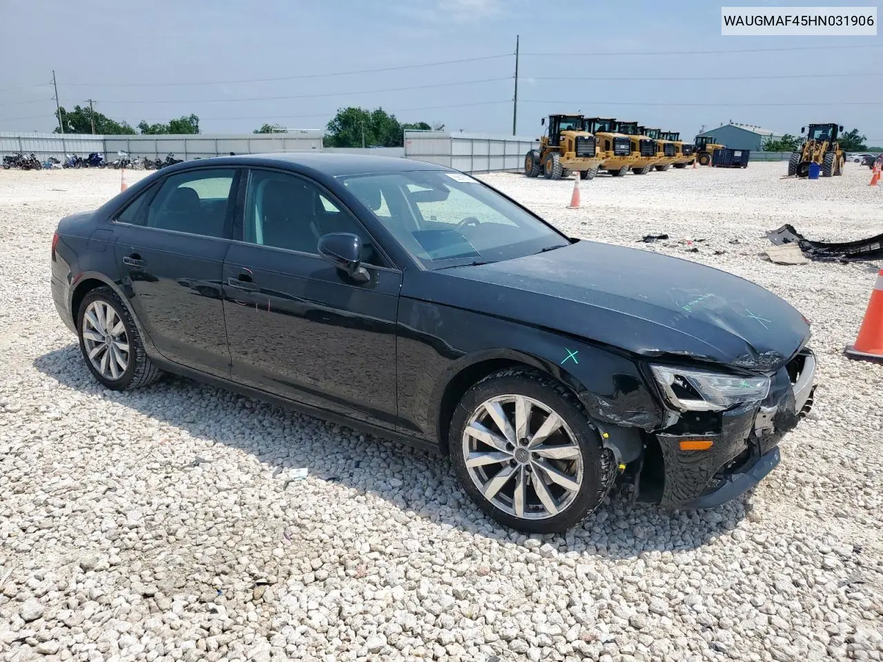 2017 Audi A4 Ultra Premium VIN: WAUGMAF45HN031906 Lot: 55616075