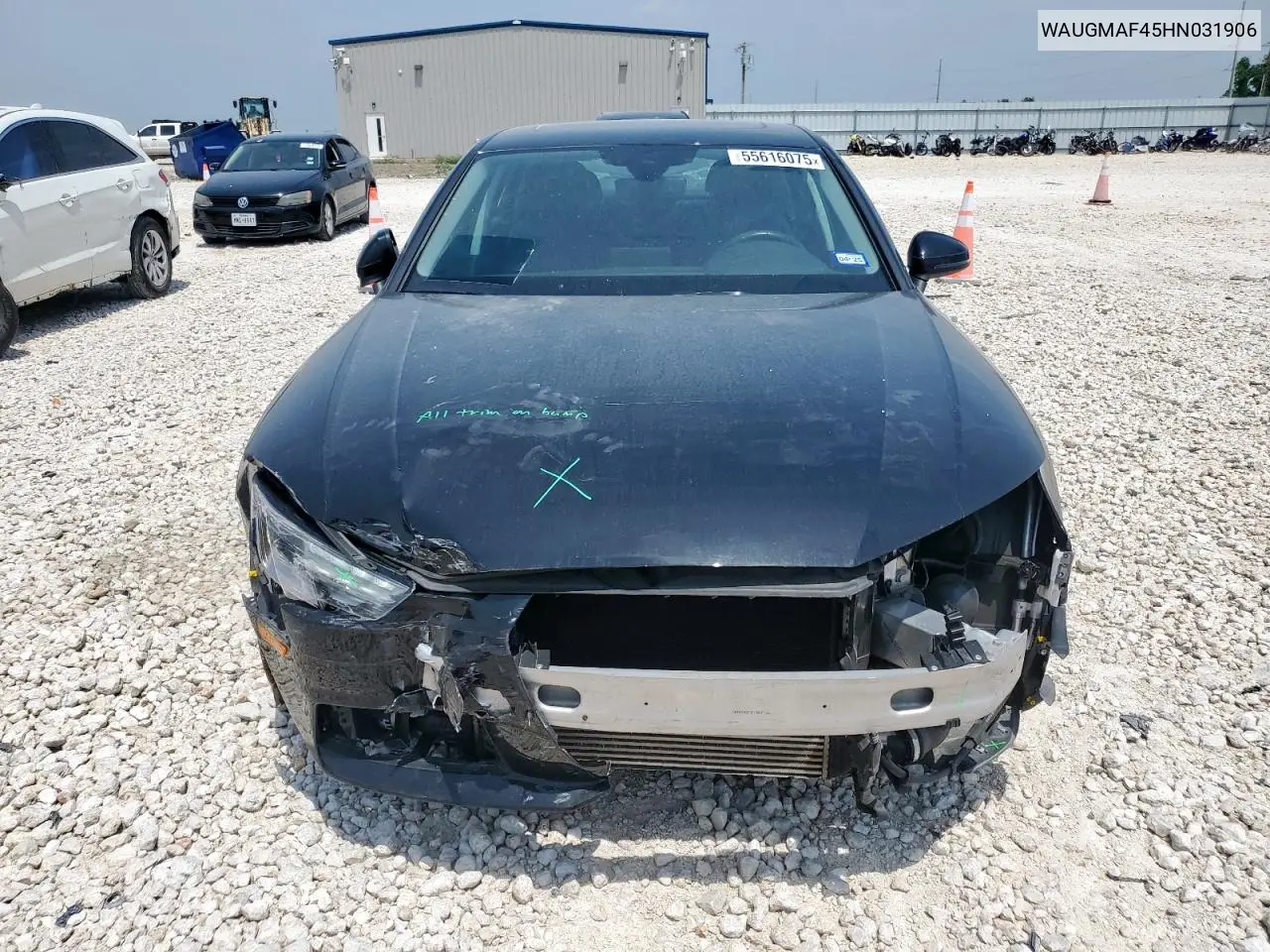2017 Audi A4 Ultra Premium VIN: WAUGMAF45HN031906 Lot: 55616075