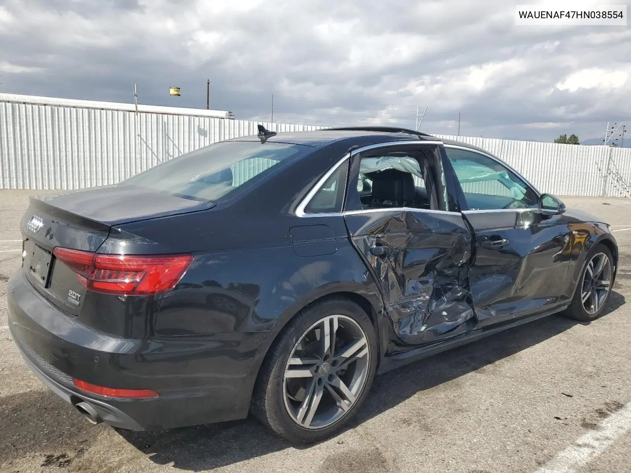 2017 Audi A4 Premium Plus VIN: WAUENAF47HN038554 Lot: 56724735