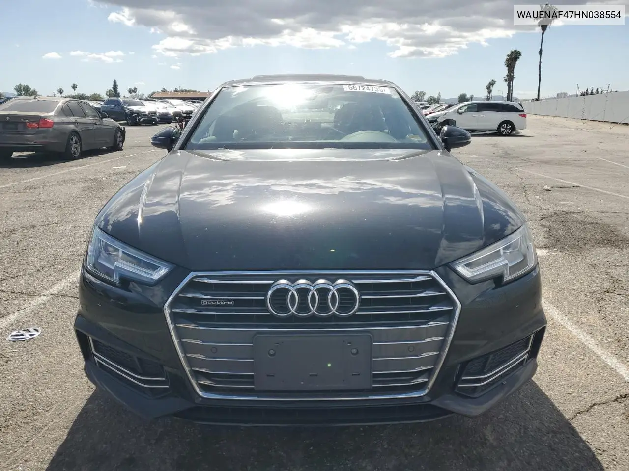 2017 Audi A4 Premium Plus VIN: WAUENAF47HN038554 Lot: 56724735
