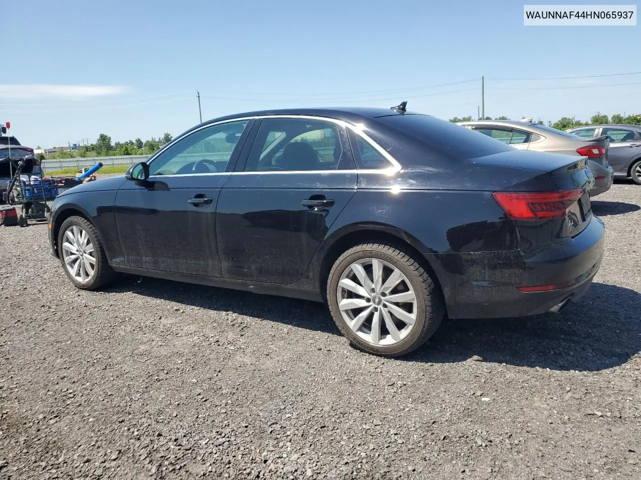 2017 Audi A4 Premium VIN: WAUNNAF44HN065937 Lot: 61850665