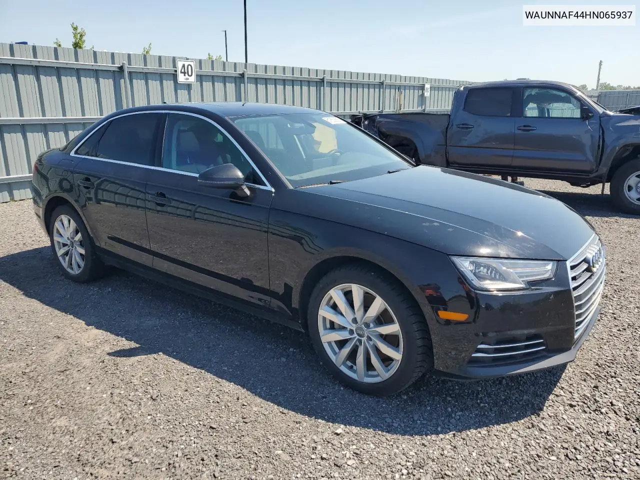 2017 Audi A4 Premium VIN: WAUNNAF44HN065937 Lot: 61850665
