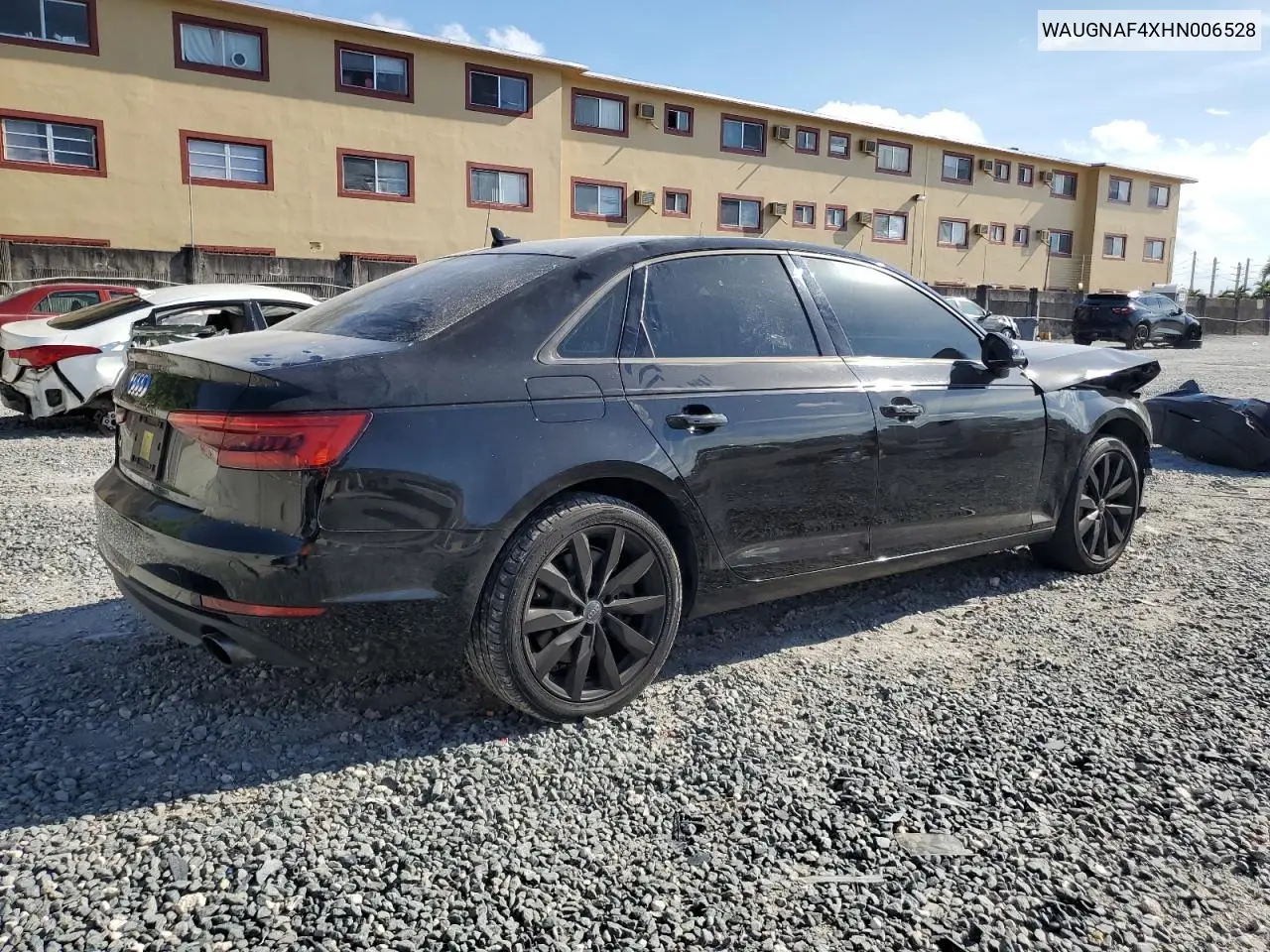 2017 Audi A4 Premium VIN: WAUGNAF4XHN006528 Lot: 62067795