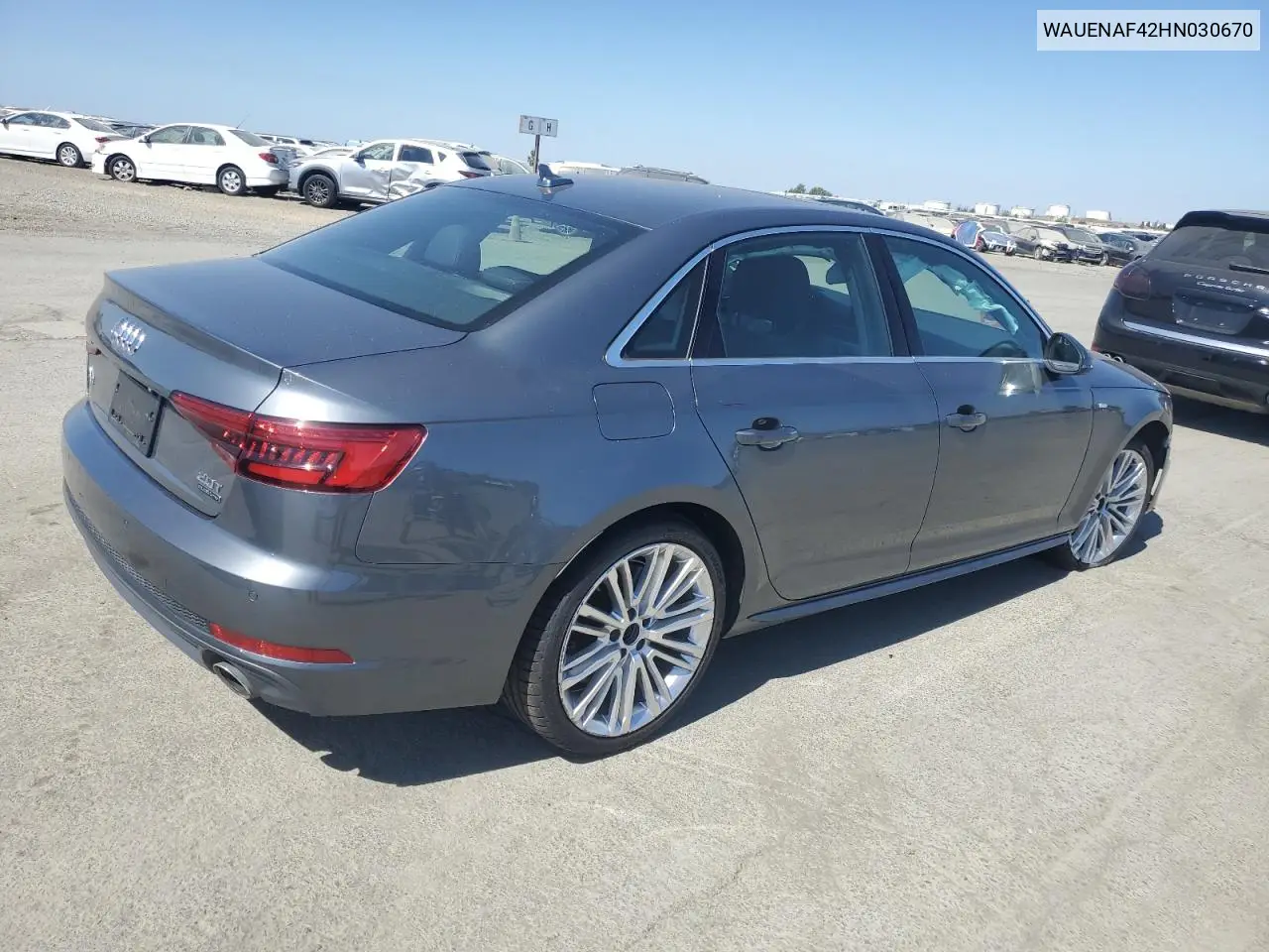 2017 Audi A4 Premium Plus VIN: WAUENAF42HN030670 Lot: 62221435