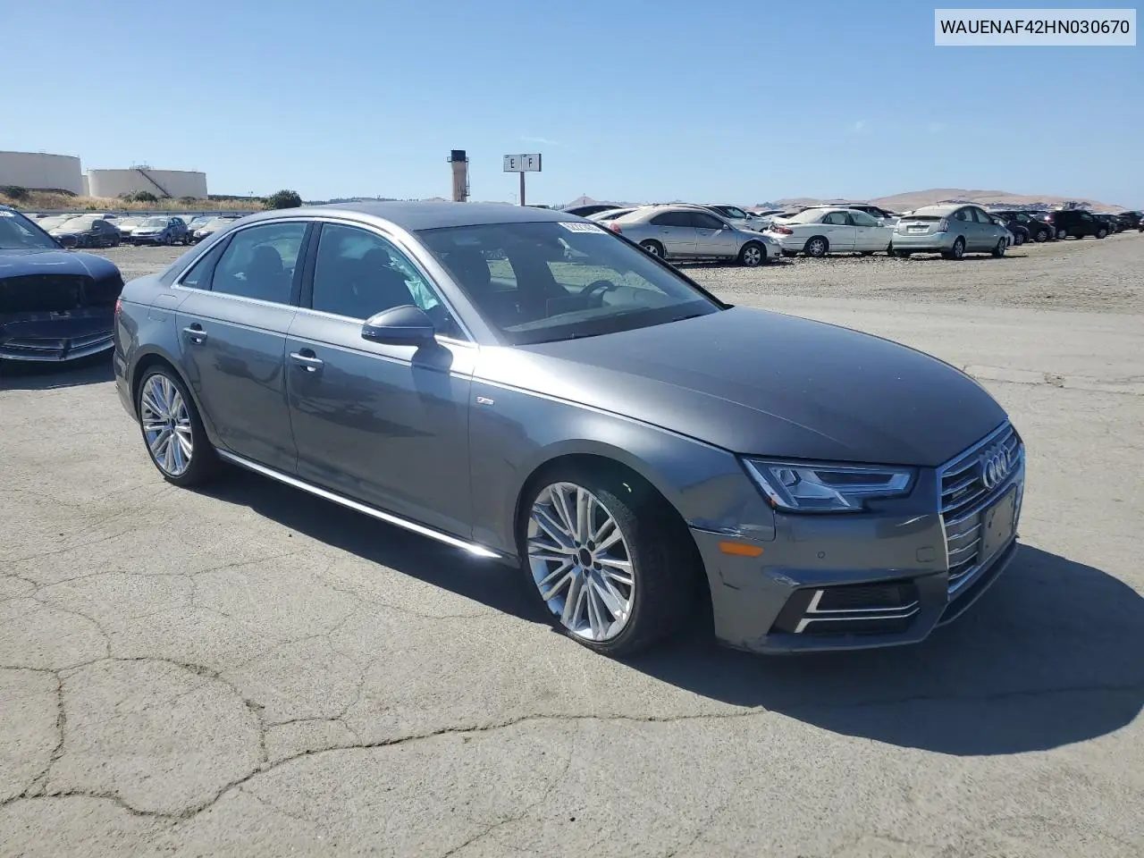 2017 Audi A4 Premium Plus VIN: WAUENAF42HN030670 Lot: 62221435