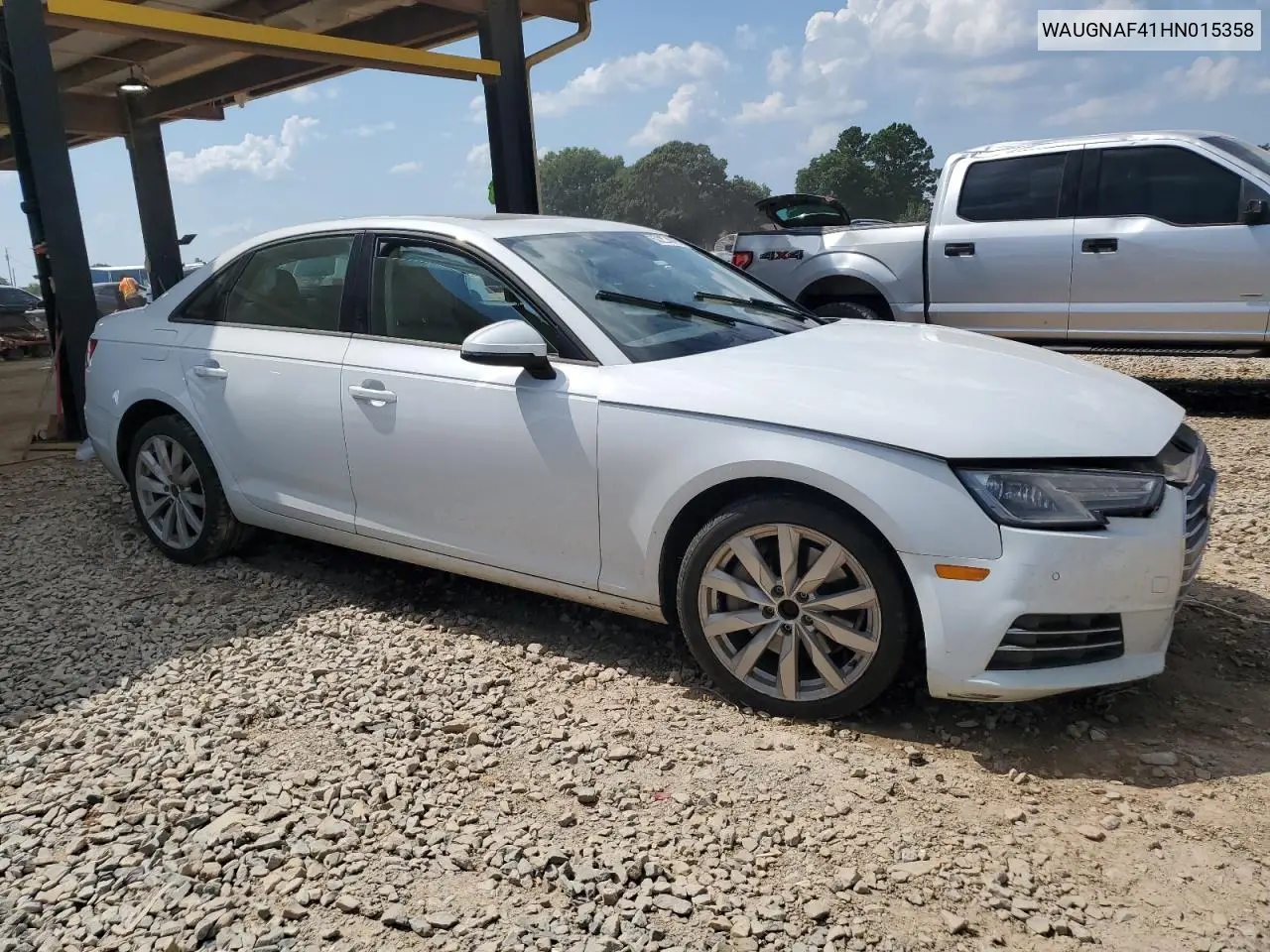 2017 Audi A4 Premium VIN: WAUGNAF41HN015358 Lot: 62257445