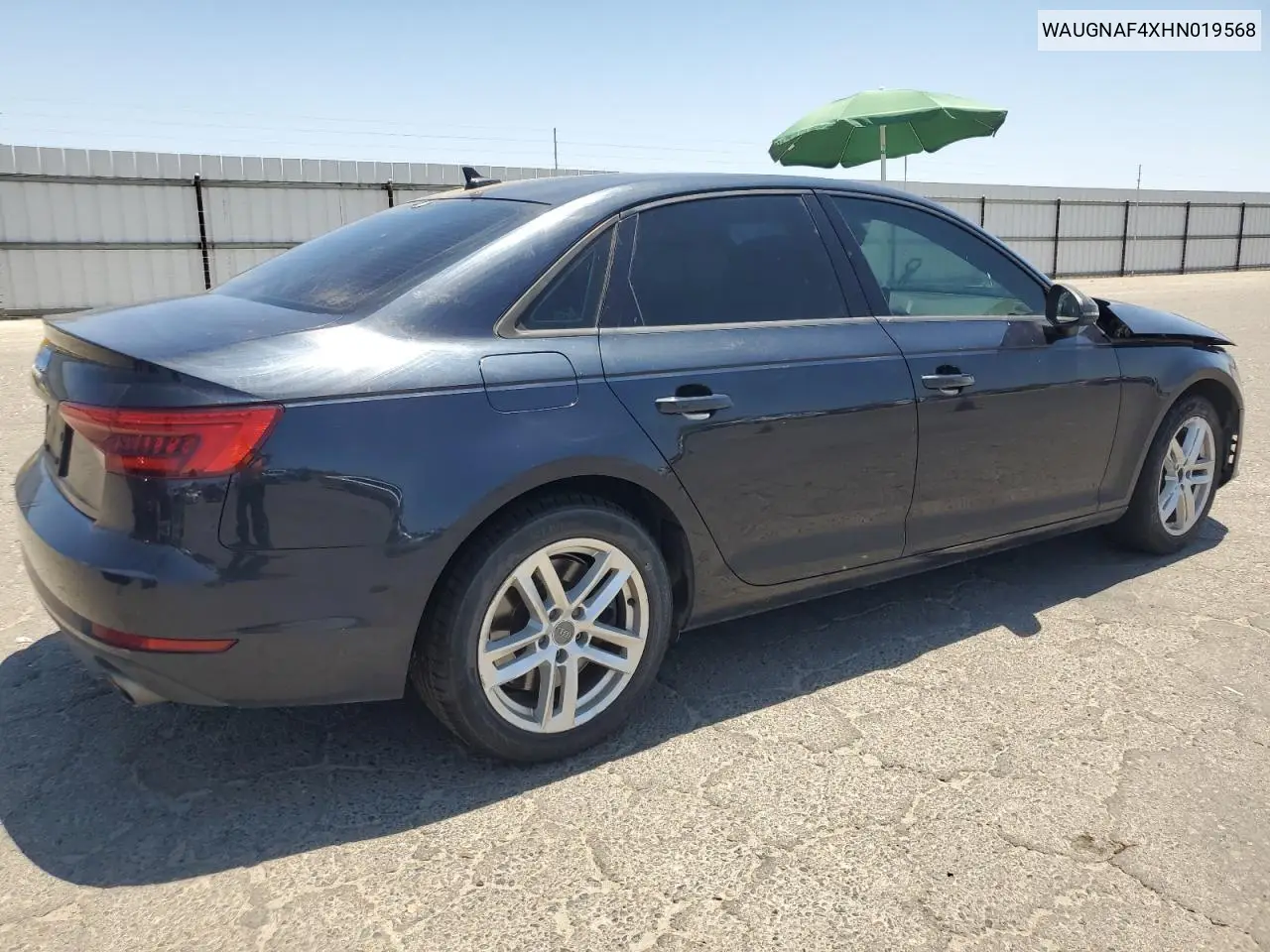 2017 Audi A4 Premium VIN: WAUGNAF4XHN019568 Lot: 62602495