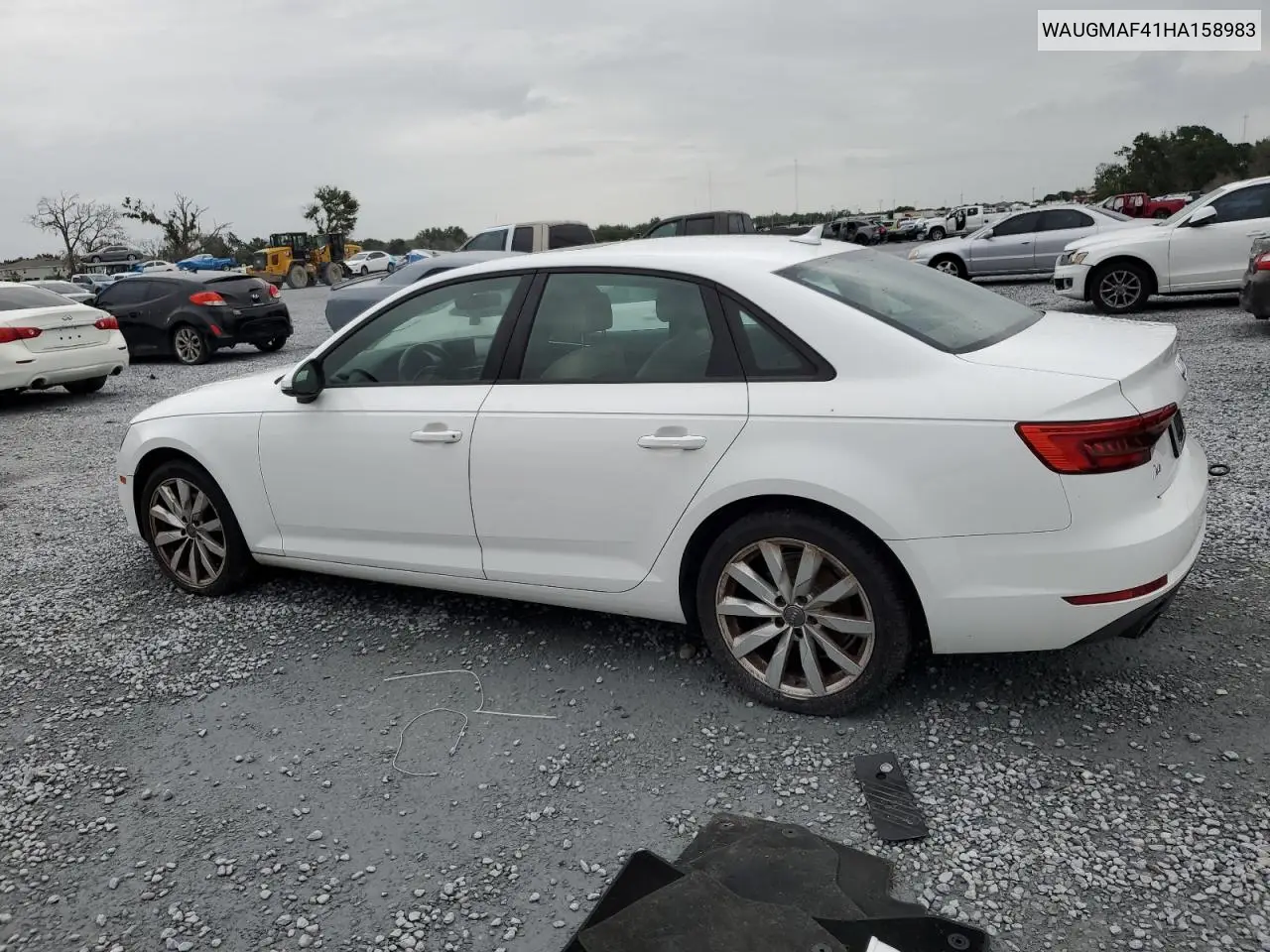 2017 Audi A4 Ultra Premium VIN: WAUGMAF41HA158983 Lot: 63065455