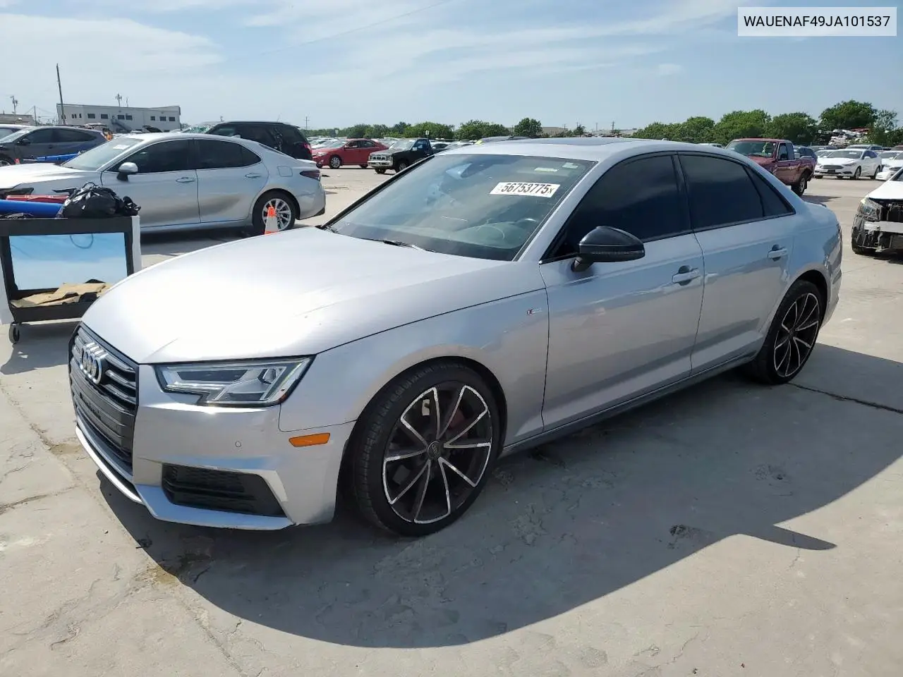2018 Audi A4 Premium Plus VIN: WAUENAF49JA101537 Lot: 56753775