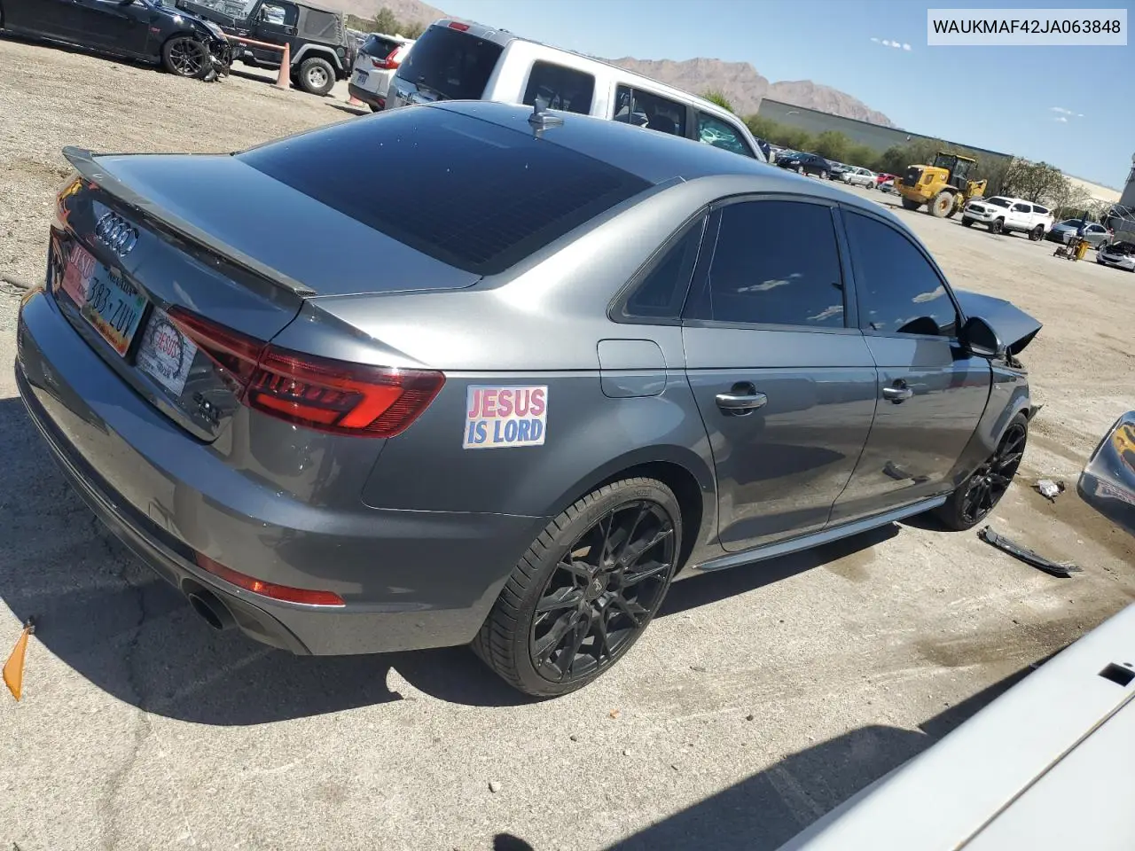 waukmaf42ja063848 WAUKMAF42JA063848 2018 Audi A4 Premium