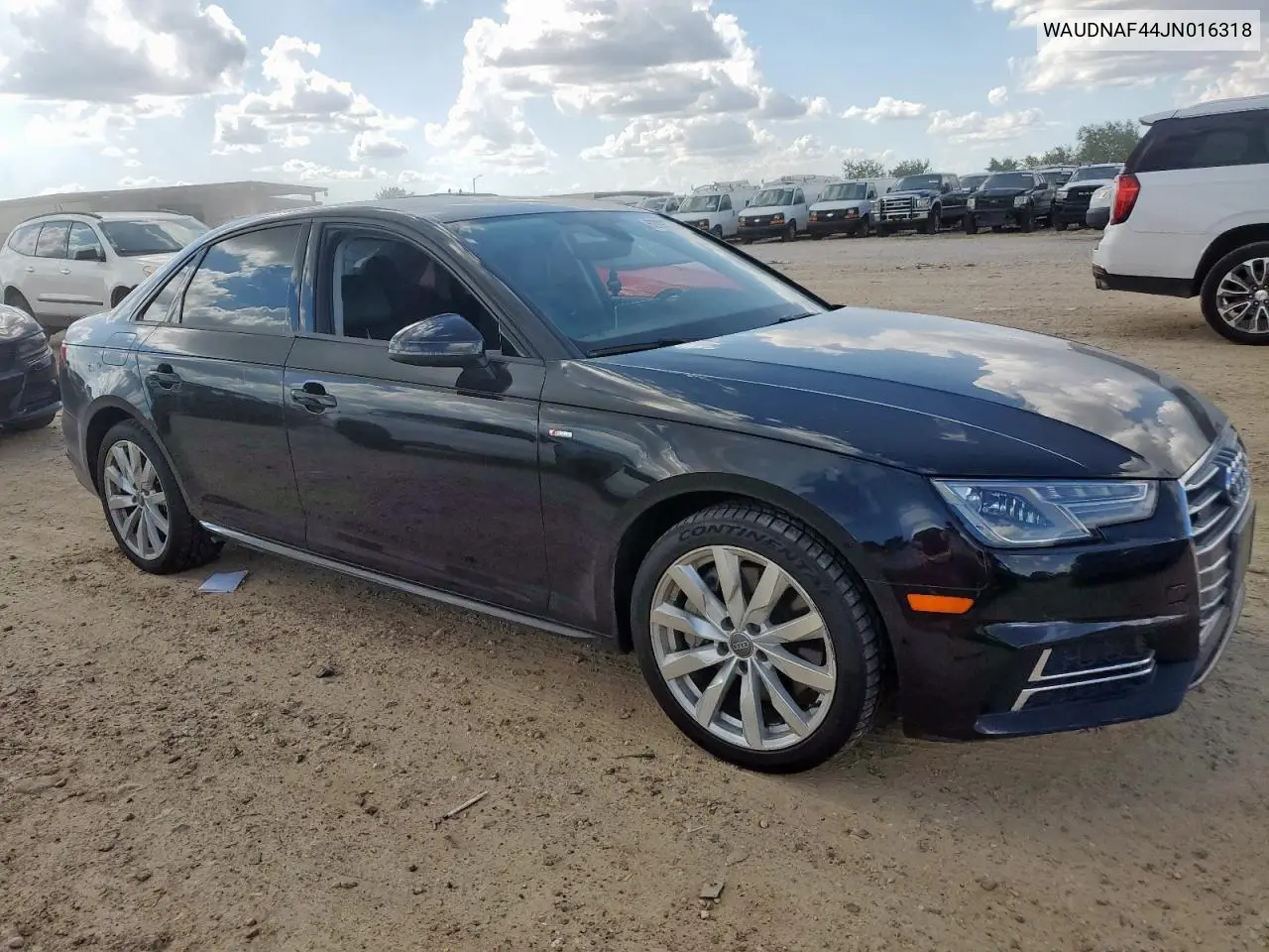 2018 Audi A4 Premium VIN: WAUDNAF44JN016318 Lot: 62297025
