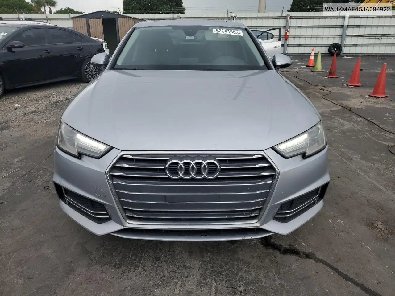 2018 Audi A4 Premium VIN: WAUKMAF45JA084922 Lot: 62641655