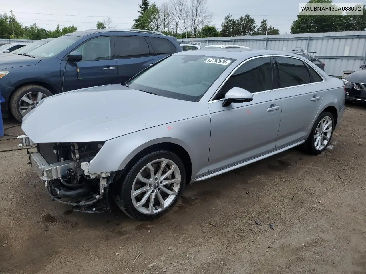 2018 Audi A4 Progressiv VIN: WAUBNAF43JA088092 Lot: 62750965
