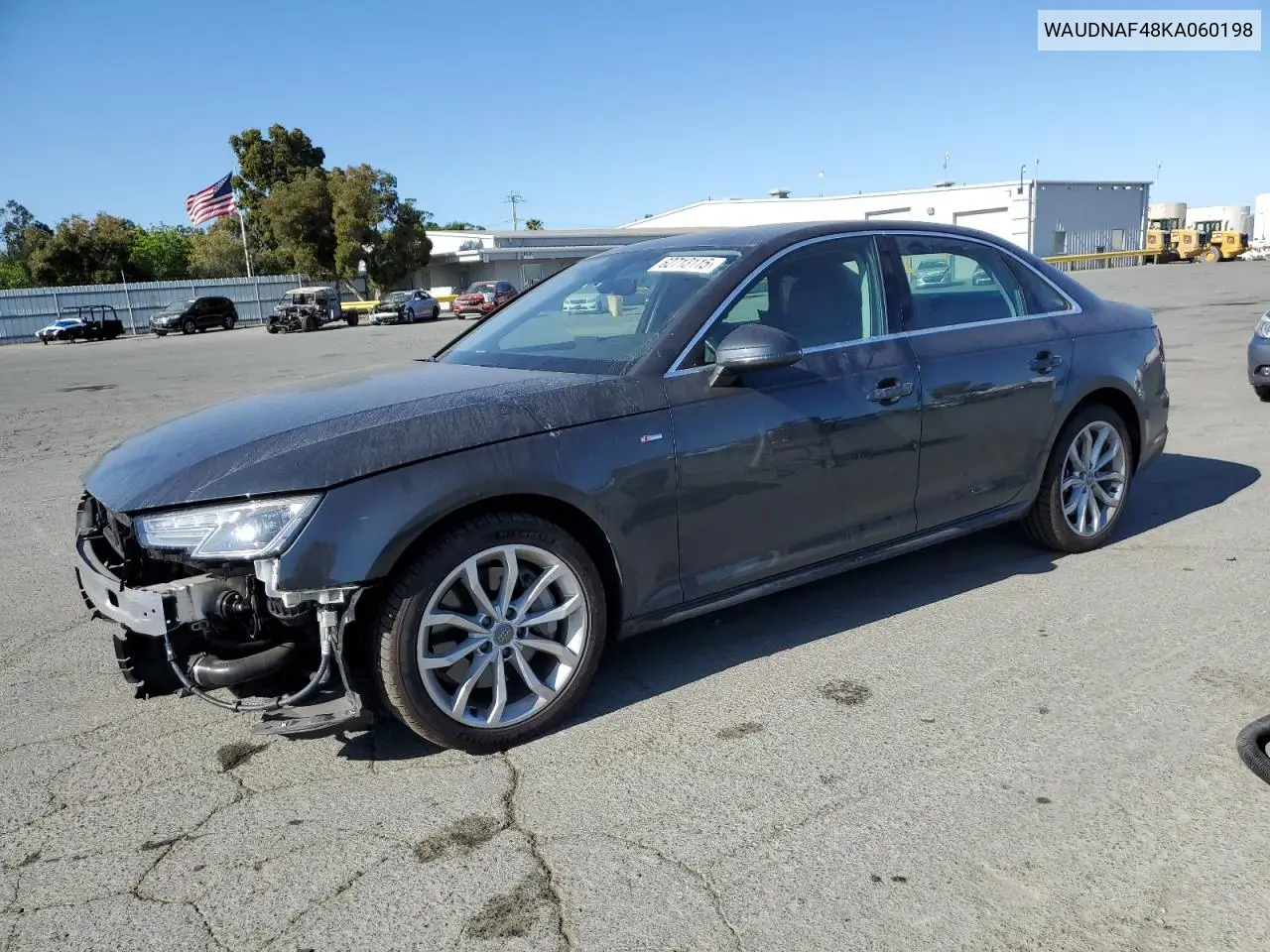 2019 Audi A4 Premium VIN: WAUDNAF48KA060198 Lot: 62713115