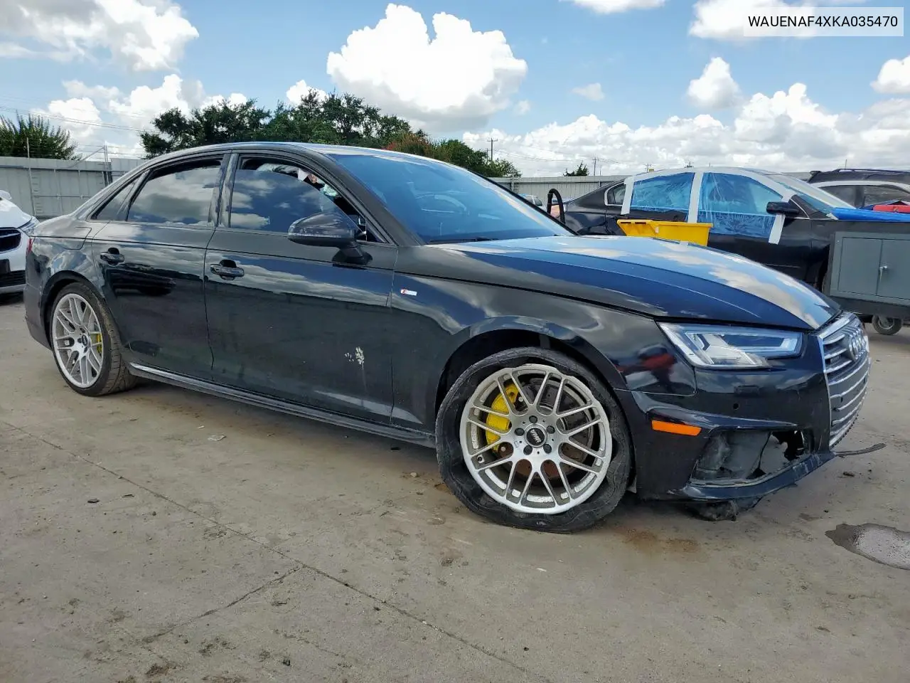 2019 Audi A4 Premium Plus VIN: WAUENAF4XKA035470 Lot: 62770095