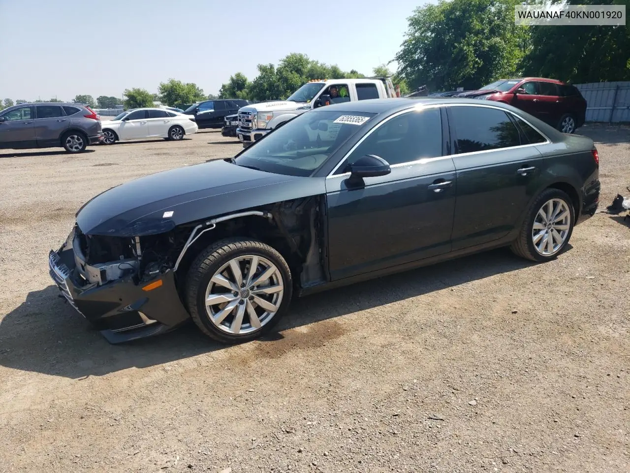 2019 Audi A4 Komfort VIN: WAUANAF40KN001920 Lot: 62855365
