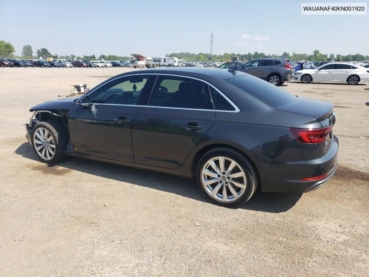 2019 Audi A4 Komfort VIN: WAUANAF40KN001920 Lot: 62855365