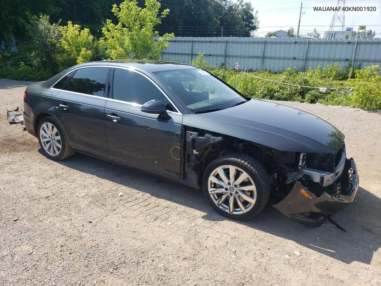 2019 Audi A4 Komfort VIN: WAUANAF40KN001920 Lot: 62855365