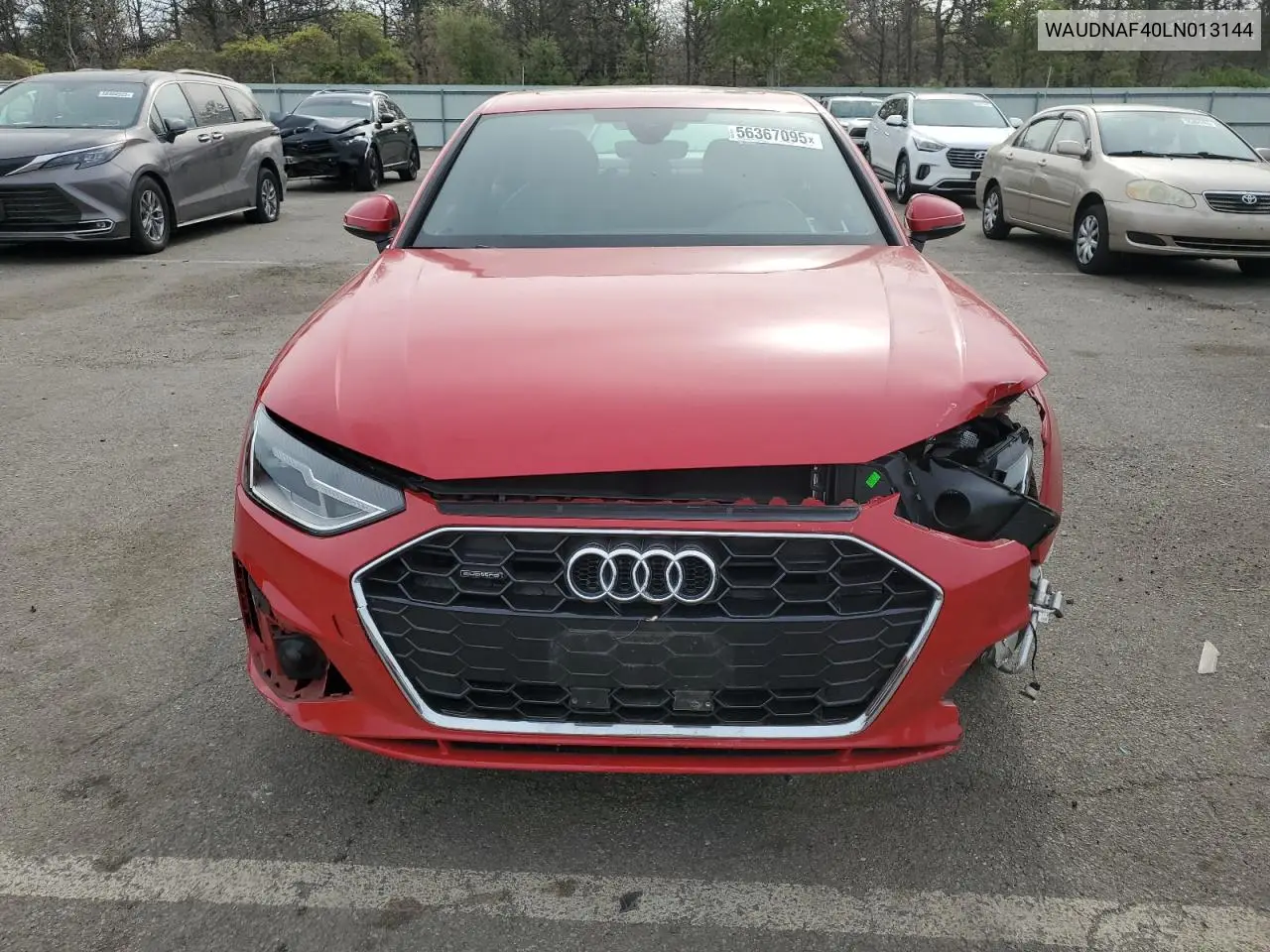 2020 Audi A4 Premium VIN: WAUDNAF40LN013144 Lot: 56367095