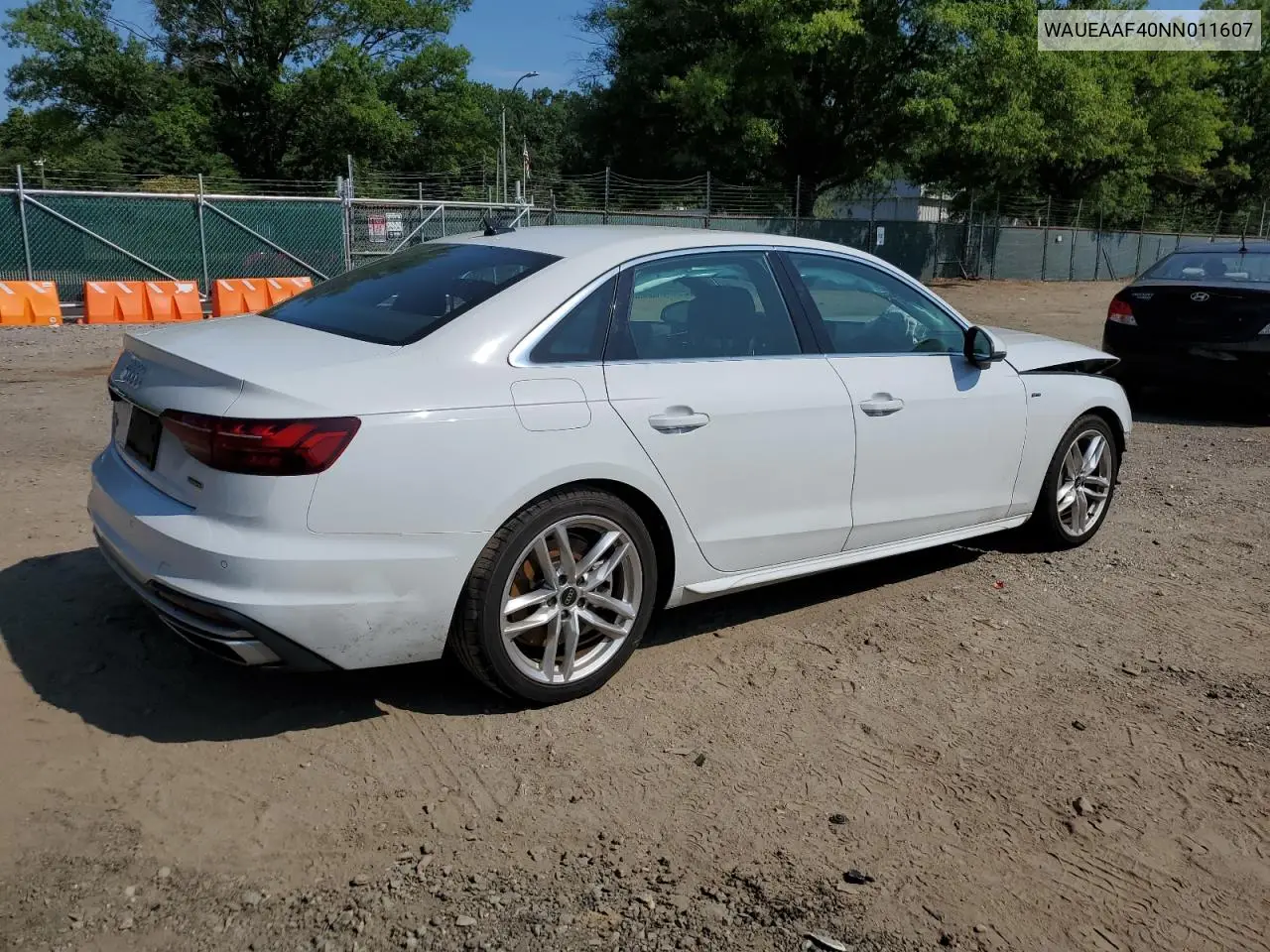 2022 Audi A4 Premium Plus 45 VIN: WAUEAAF40NN011607 Lot: 62469765
