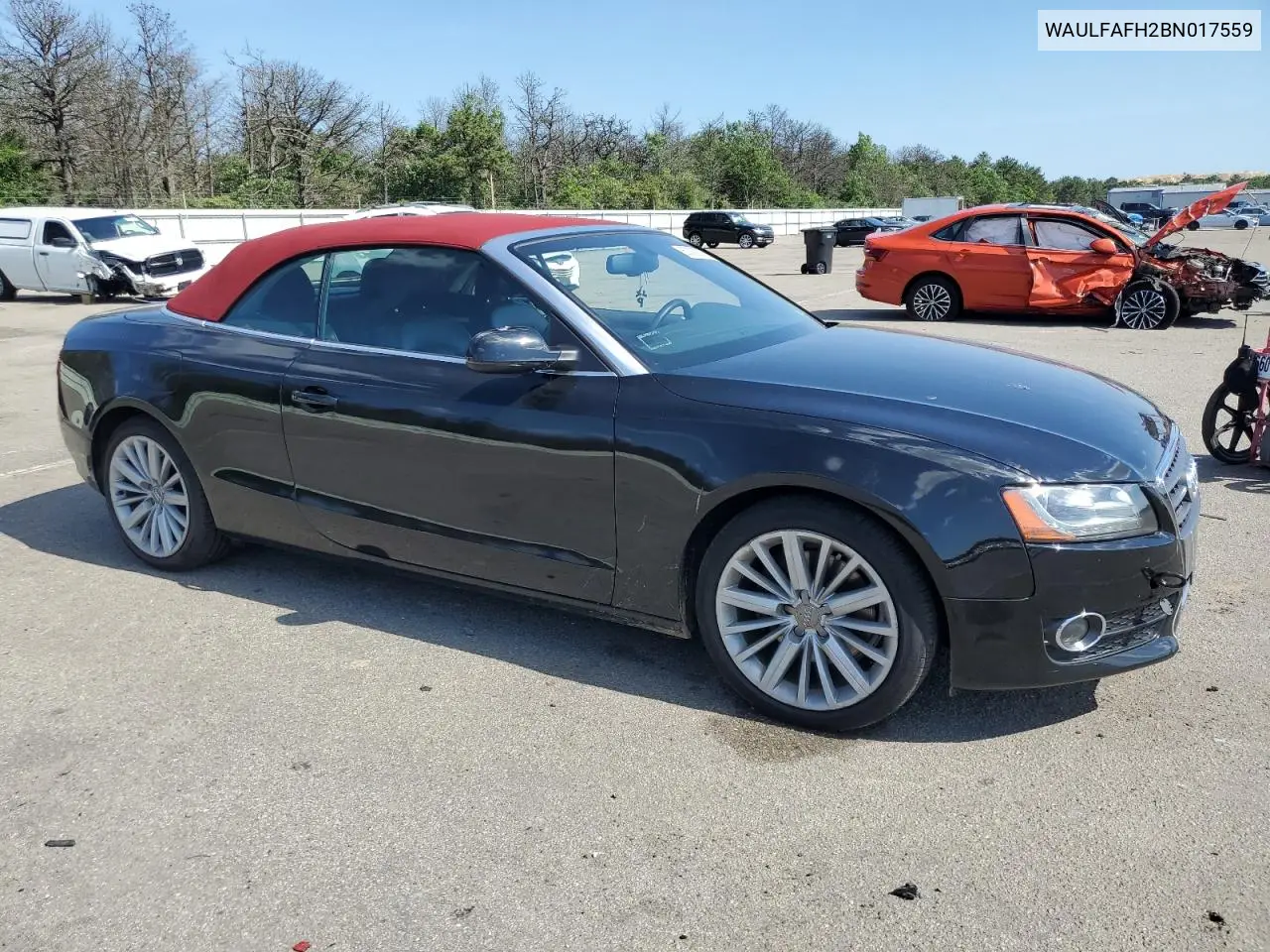 2011 Audi A5 Premium Plus VIN: WAULFAFH2BN017559 Lot: 62380575