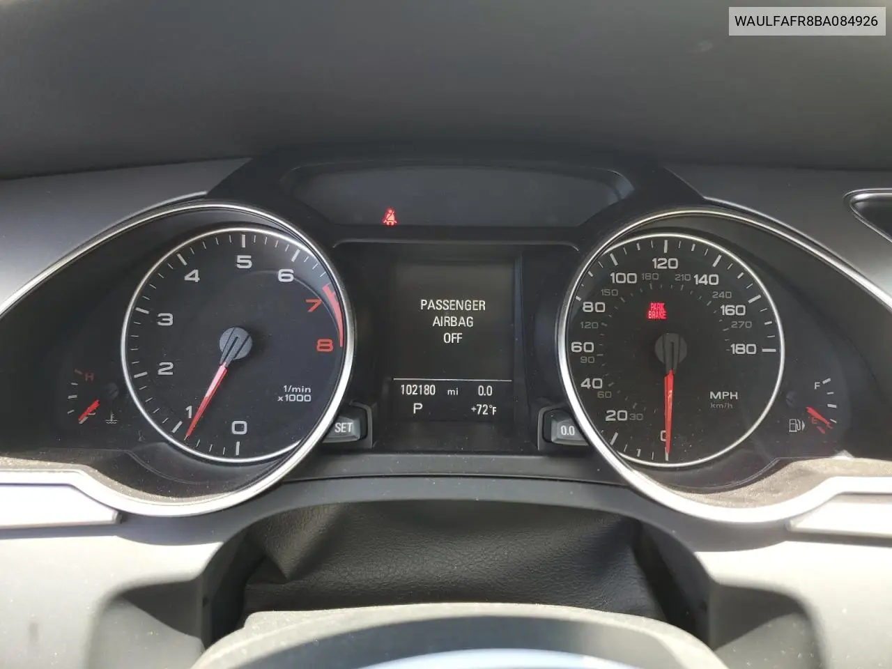 2011 Audi A5 Premium Plus VIN: WAULFAFR8BA084926 Lot: 63069885