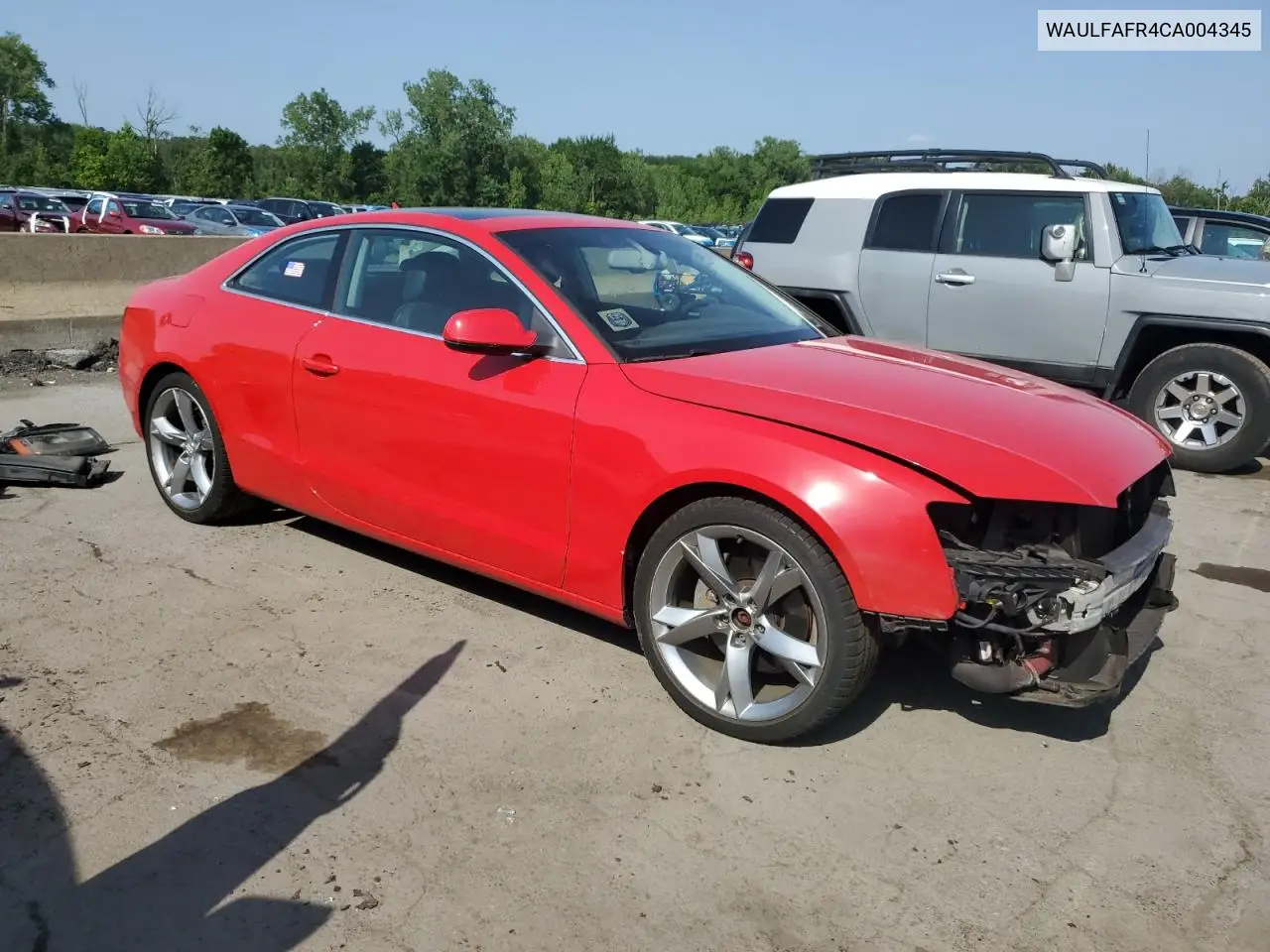 2012 Audi A5 Premium Plus VIN: WAULFAFR4CA004345 Lot: 61680625