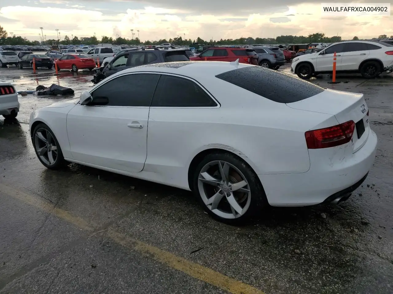 2012 Audi A5 Premium Plus VIN: WAULFAFRXCA004902 Lot: 62584605