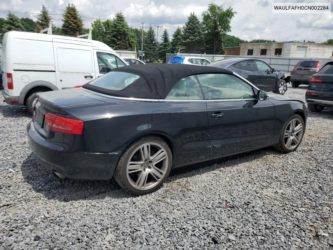 2012 Audi A5 Premium Plus VIN: WAULFAFH0CN002284 Lot: 64062145