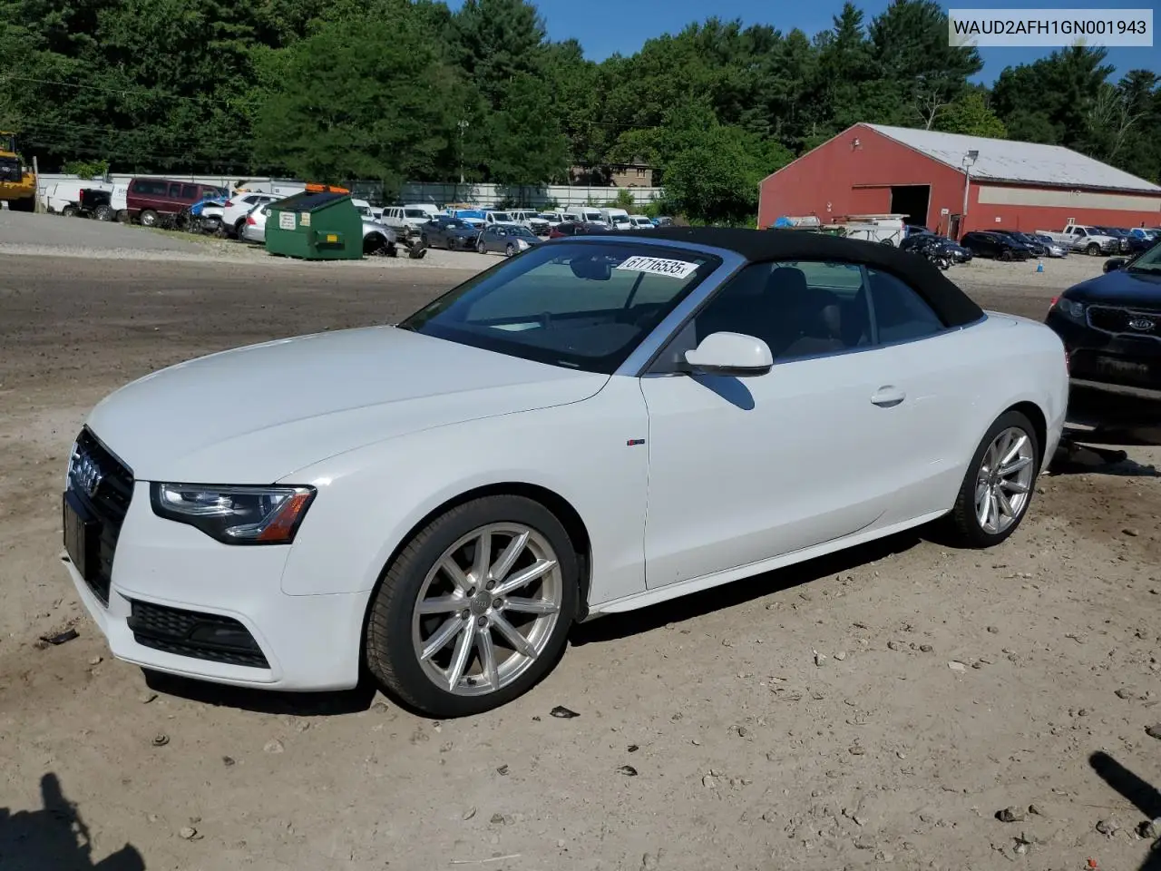 2016 Audi A5 Premium Plus S-Line VIN: WAUD2AFH1GN001943 Lot: 61716535