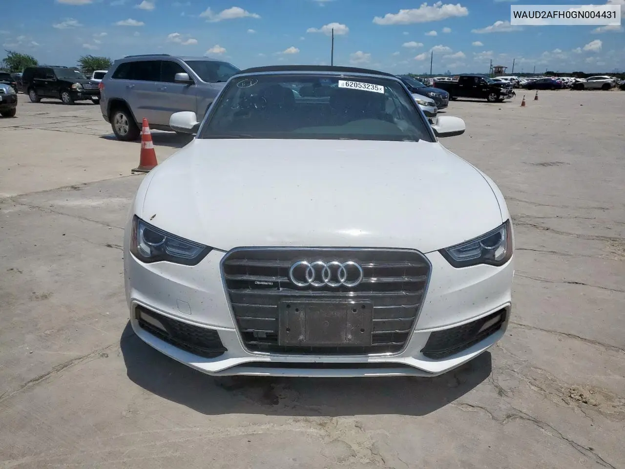 2016 Audi A5 Premium Plus S-Line VIN: WAUD2AFH0GN004431 Lot: 62053235