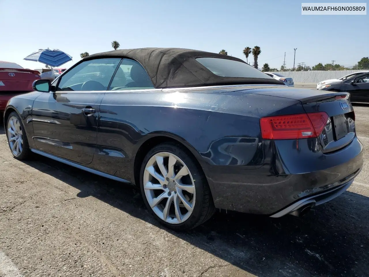 2016 Audi A5 Premium Plus S-Line VIN: WAUM2AFH6GN005809 Lot: 62724335