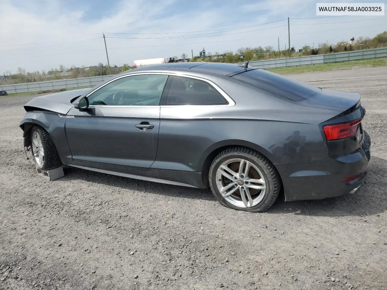 2018 Audi A5 Premium Plus S-Line VIN: WAUTNAF58JA003325 Lot: 55951985