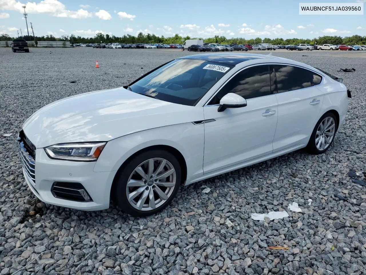 2018 Audi A5 Premium Plus VIN: WAUBNCF51JA039560 Lot: 56867505