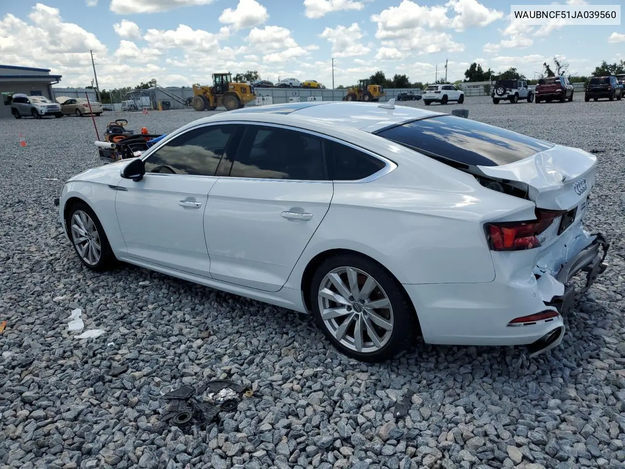 2018 Audi A5 Premium Plus VIN: WAUBNCF51JA039560 Lot: 56867505