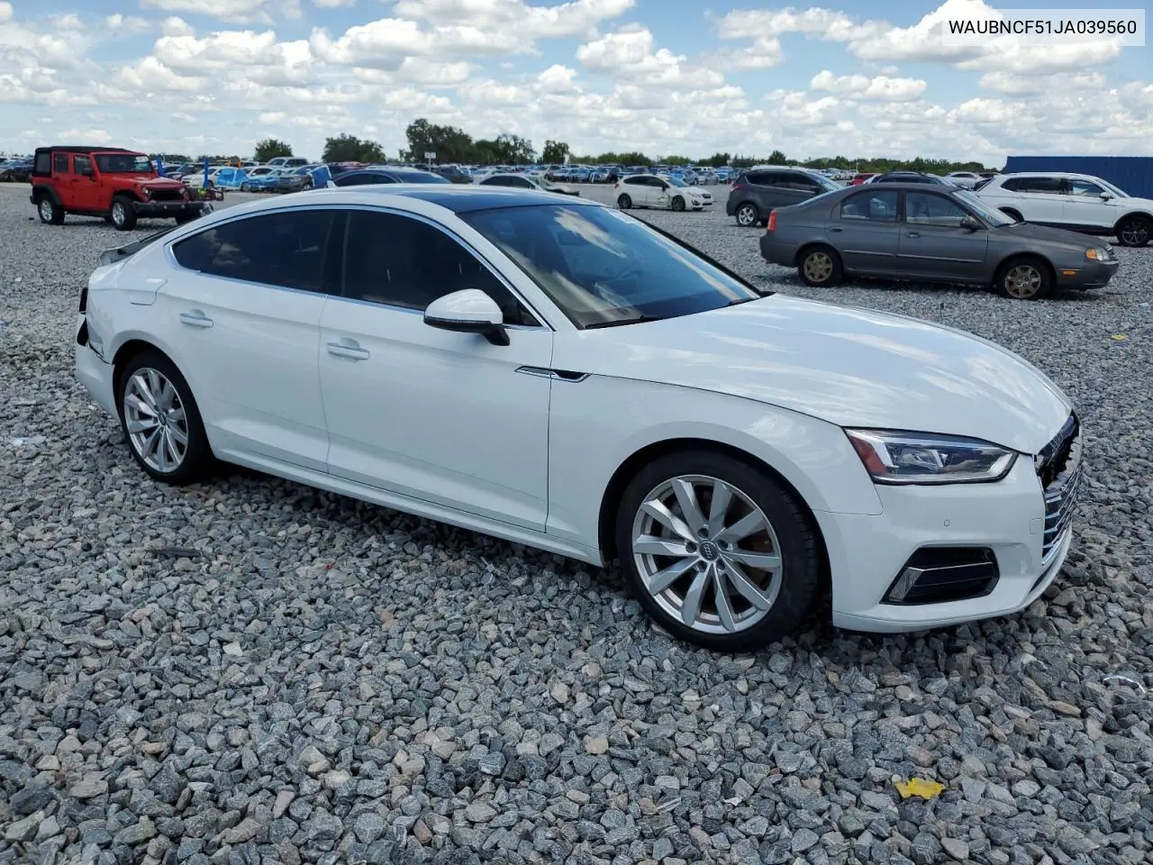 2018 Audi A5 Premium Plus VIN: WAUBNCF51JA039560 Lot: 56867505