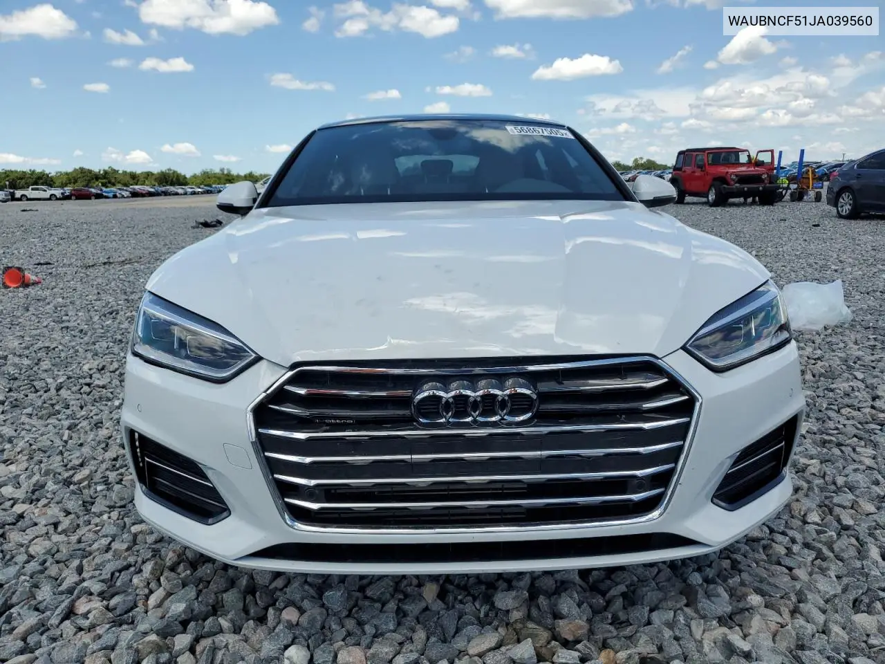 2018 Audi A5 Premium Plus VIN: WAUBNCF51JA039560 Lot: 56867505