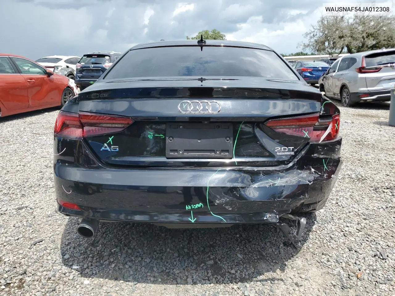 2018 Audi A5 Premium S Line VIN: WAUSNAF54JA012308 Lot: 61738155