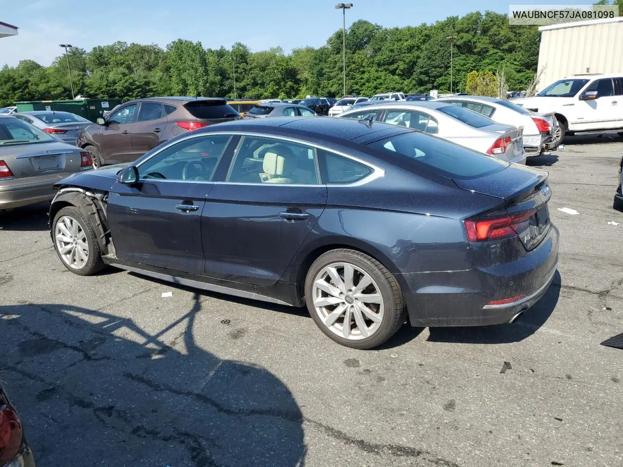 2018 Audi A5 Premium Plus VIN: WAUBNCF57JA081098 Lot: 62737235