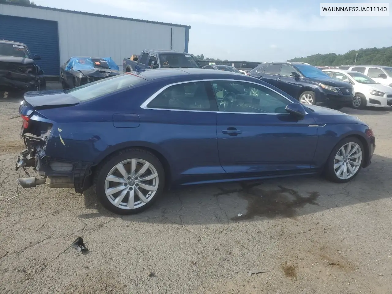 2018 Audi A5 Premium VIN: WAUNNAF52JA011140 Lot: 62852725