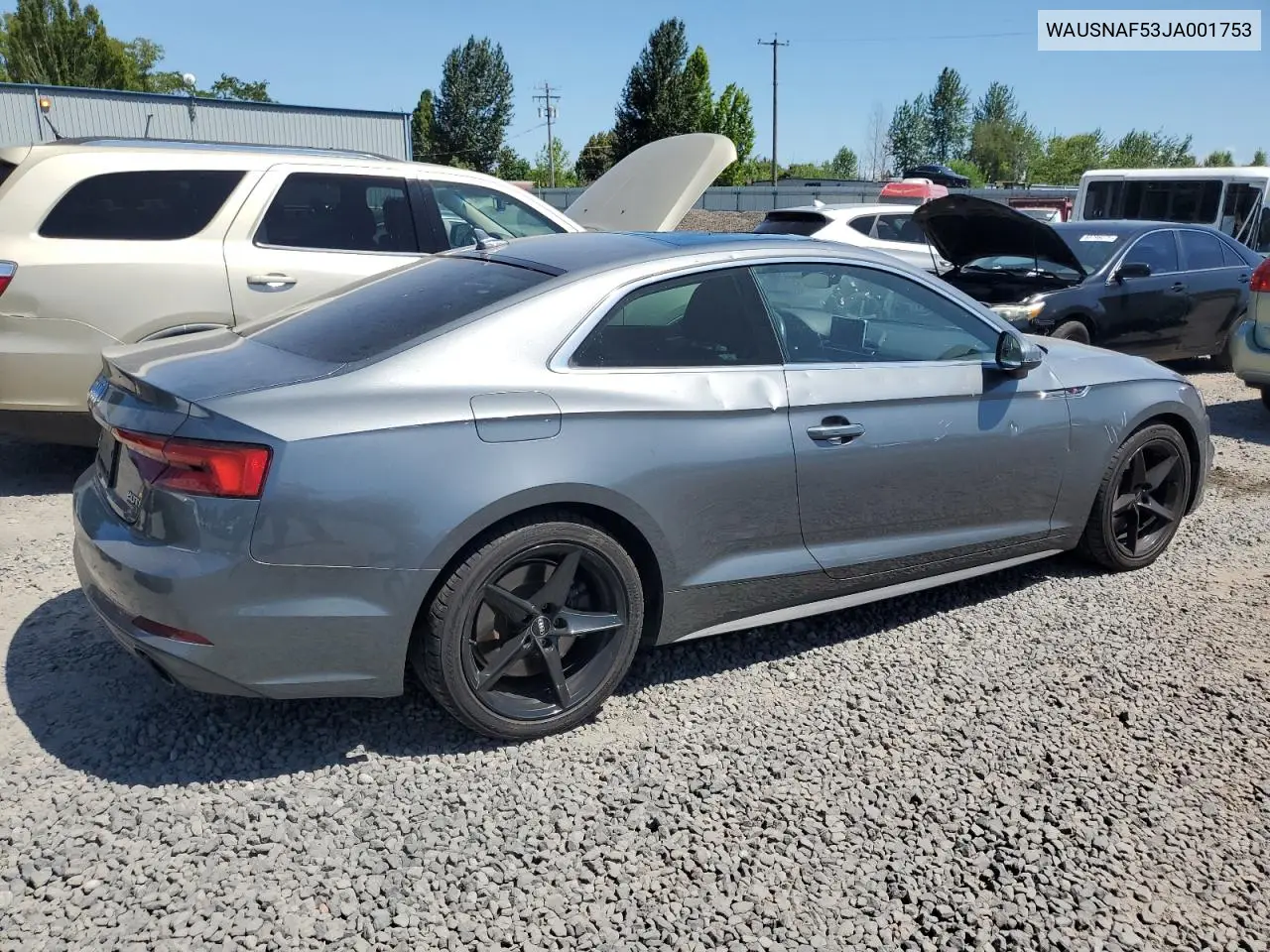 2018 Audi A5 Premium S Line VIN: WAUSNAF53JA001753 Lot: 63590045