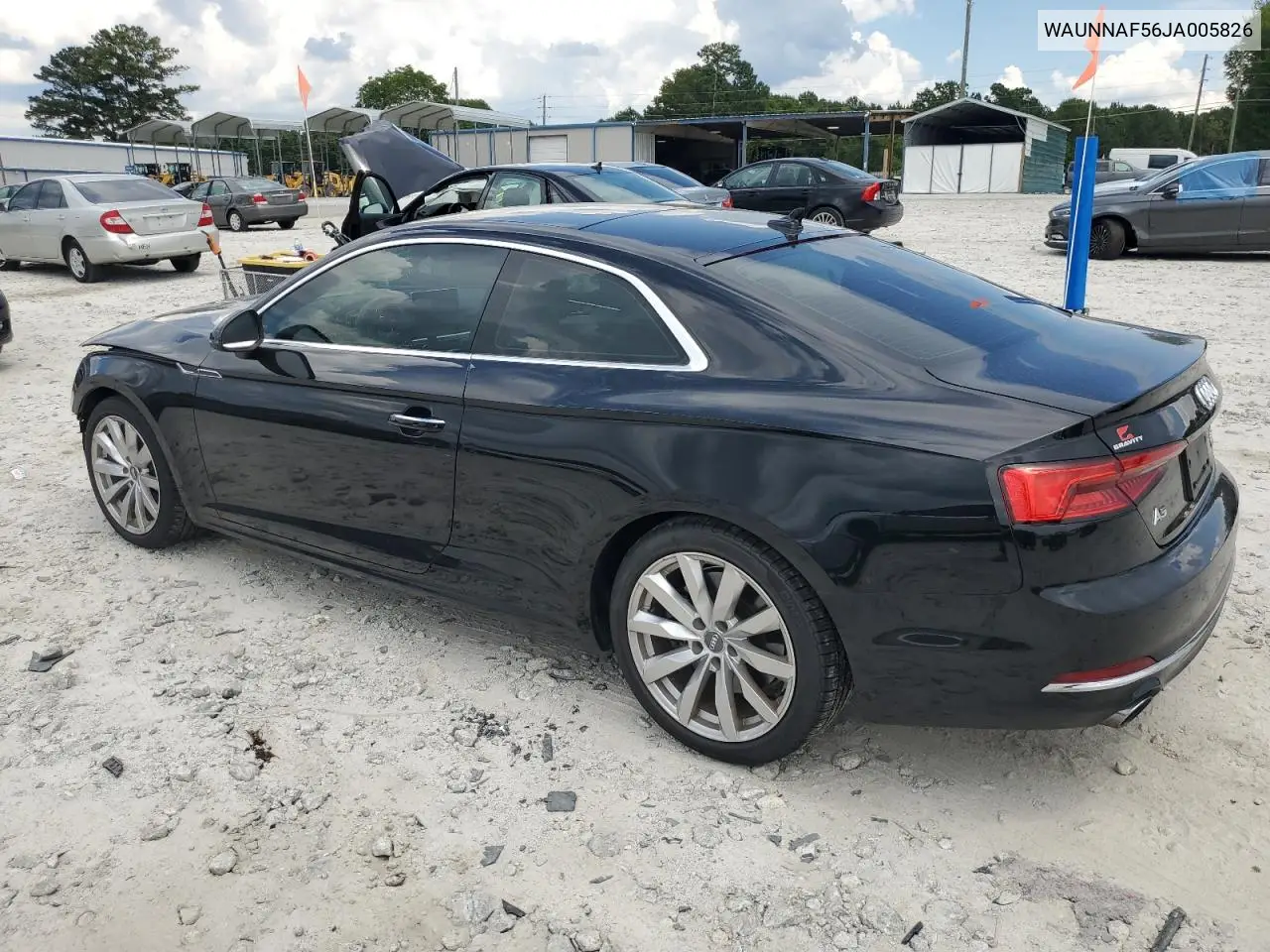 2018 Audi A5 Premium VIN: WAUNNAF56JA005826 Lot: 63799905