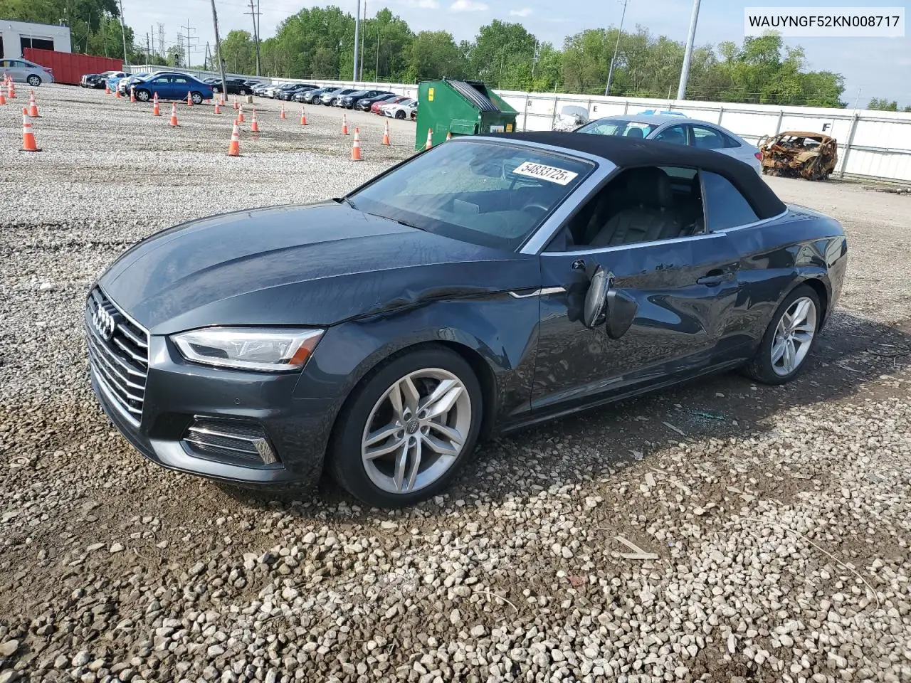 2019 Audi A5 Premium Plus VIN: WAUYNGF52KN008717 Lot: 54833725